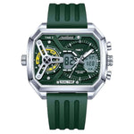 Load image into Gallery viewer, Green Men’s chronograph watch with silicone strap and premium sporty design timepiece