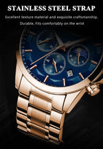 Load image into Gallery viewer, OneCloth 928 P928 Men Genuine Leather Stainless Band Quartz Watches Men's Reloj Business Waterproof Luminous Calendar Date Watch