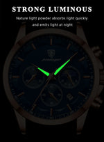 Load image into Gallery viewer, OneCloth 928 P928 Men Genuine Leather Stainless Band Quartz Watches Men's Reloj Business Waterproof Luminous Calendar Date Watch