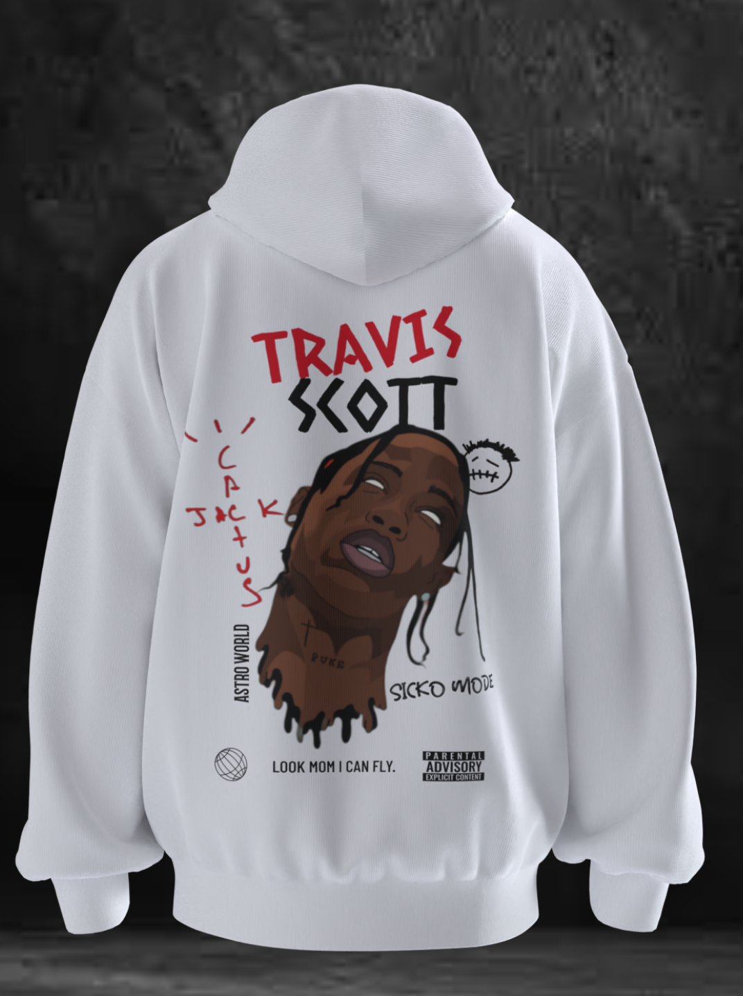 Travis scott white hoodie hotsell
