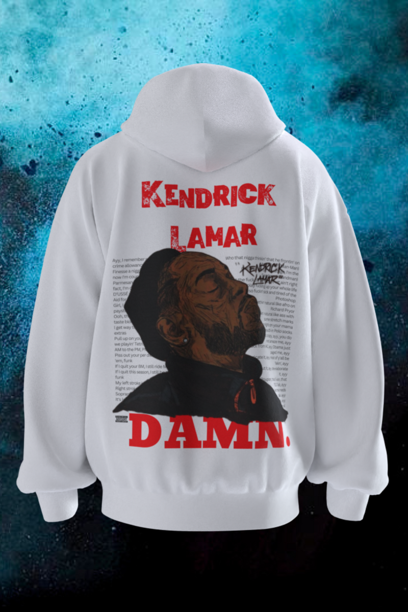 kendrick lamar Damn Oversized Hoodie - White – OneCloth