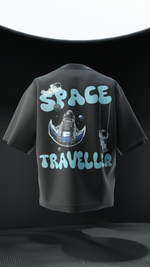 Load image into Gallery viewer, Space Traveller Puff print Oversized T-Shirt (Black)