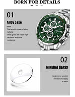 Load image into Gallery viewer, Stainless steel luxury watch with metal chain strap for men – premium stylish timepiece