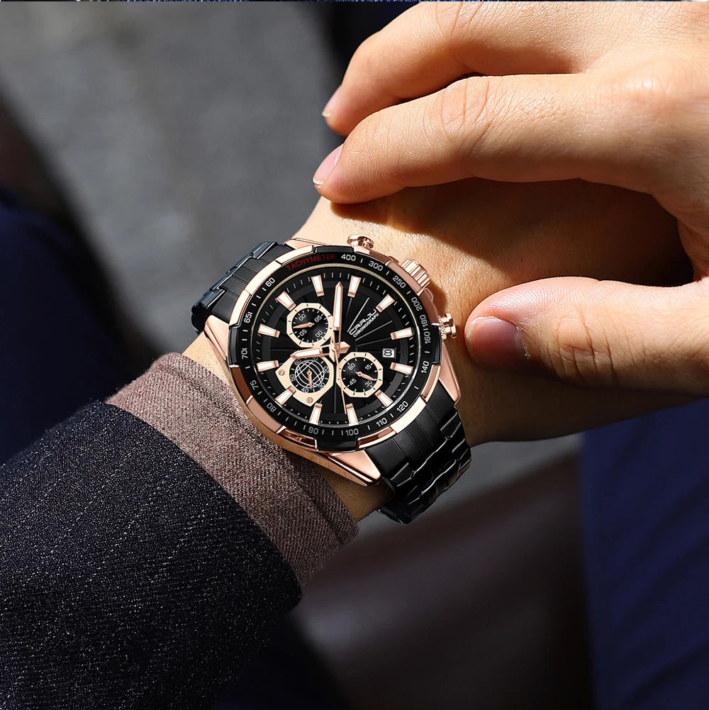 Stainless steel luxury watch with metal chain strap for men – premium stylish timepiece