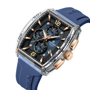 Men’s chronograph watch with silicone strap and premium sporty design timepiece