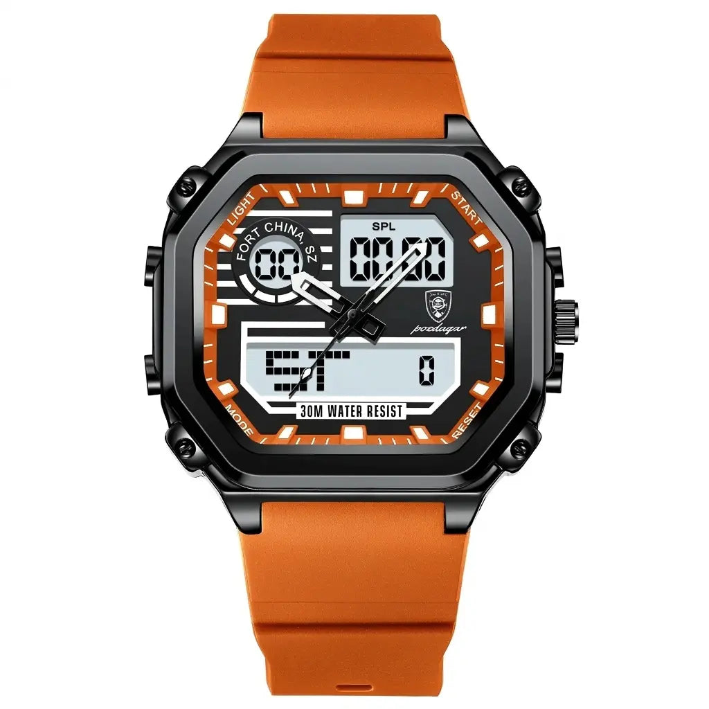 Elite - Dual Time Luxury Silicone Strap Timepiece