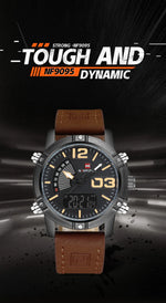 Load image into Gallery viewer, 9095 Men&#39;s Fashion Quartz Analog Sport Watches Leather Luxury Waterproof Digital Display Date Watch for Men
