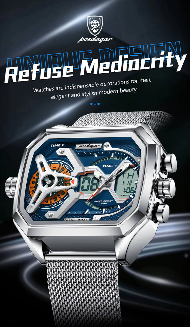 OneCloth Top Luxury LED Calendar Luminous Electronic Silicone Strap Quartz Digital Men's Watch