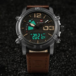 Load image into Gallery viewer, 9095 Men&#39;s Fashion Quartz Analog Sport Watches Leather Luxury Waterproof Digital Display Date Watch for Men
