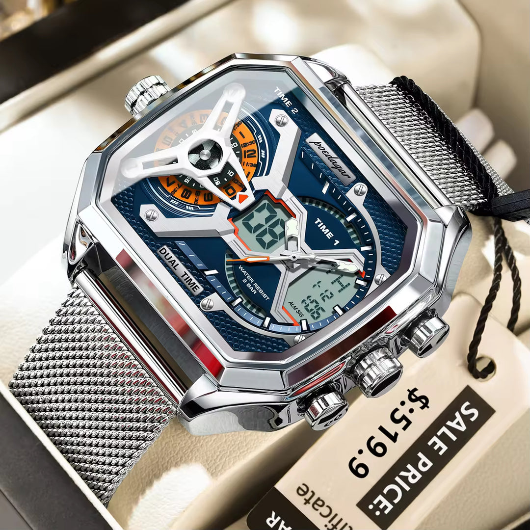 OneCloth Top Luxury LED Calendar Luminous Electronic Silicone Strap Quartz Digital Men's Watch
