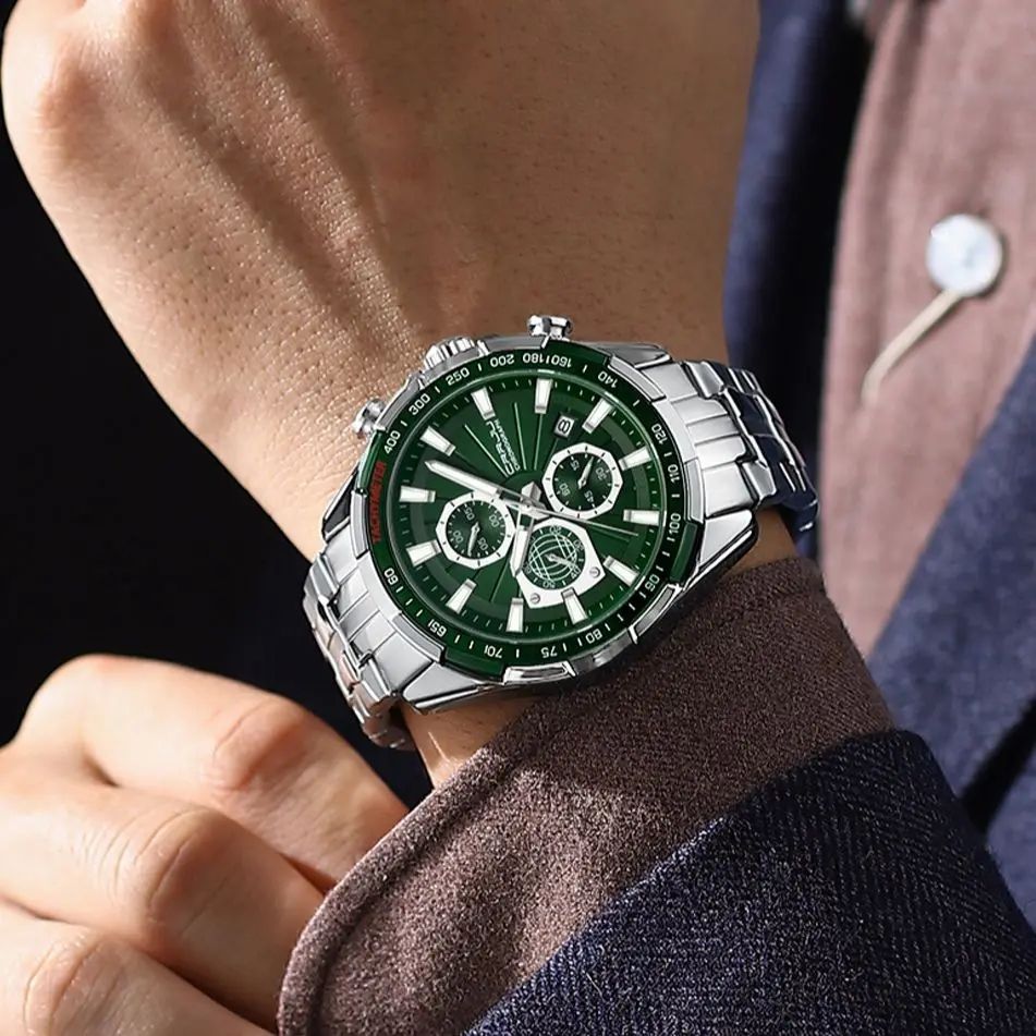 OneCloth 2305 Premium Men’s Luxury Watch – Stainless Steel, Date Display, Waterproof Quartz Movement