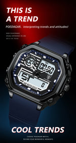 Load image into Gallery viewer, OneCloth 993 Top Luxury Silicone Strap Quartz Digital Men&#39;s Watch
