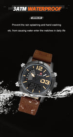 Load image into Gallery viewer, 9095 Men&#39;s Fashion Quartz Analog Sport Watches Leather Luxury Waterproof Digital Display Date Watch for Men
