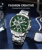 Load image into Gallery viewer, CRRJU 2305 Men&#39;s Quartz Watches Fashion Business Multifunction Chronograph with Auto Date and Luminous Hands
