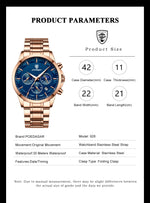 Load image into Gallery viewer, POEDAGAR 928 P928 Men Genuine Leather Stainless Band Quartz Watches Men&#39;s Reloj Business Waterproof Luminous Calendar Date Watch
