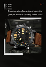 Load image into Gallery viewer, 9095 Men&#39;s Fashion Quartz Analog Sport Watches Leather Luxury Waterproof Digital Display Date Watch for Men
