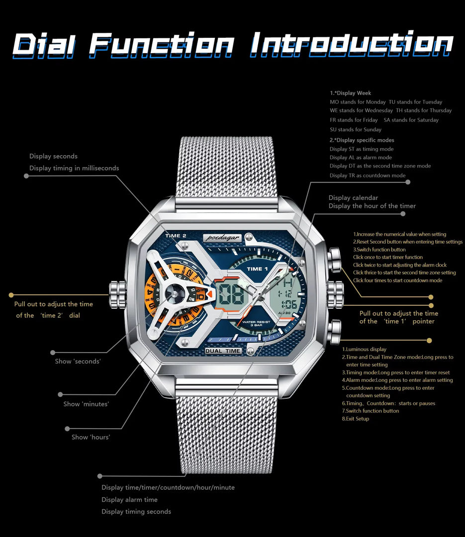 OneCloth Top Luxury LED Calendar Luminous Electronic Silicone Strap Quartz Digital Men's Watch