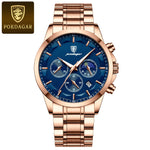 Load image into Gallery viewer, POEDAGAR 928 P928 Men Genuine Leather Stainless Band Quartz Watches Men&#39;s Reloj Business Waterproof Luminous Calendar Date Watch
