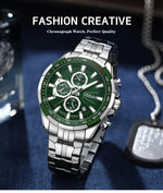 Load image into Gallery viewer, Stainless steel luxury watch with metal chain strap for men – premium stylish timepiece