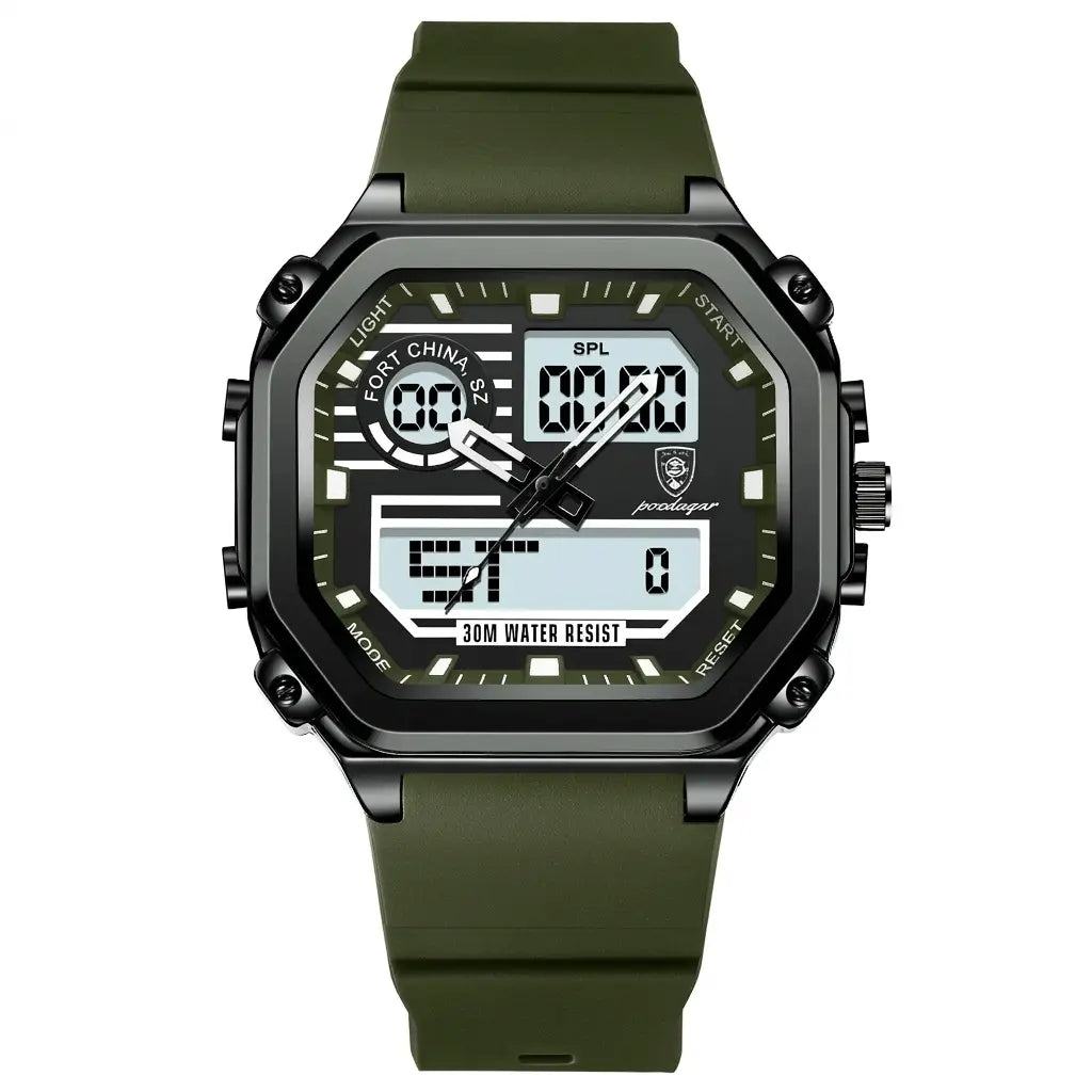 Elite - Dual Time Luxury Silicone Strap Timepiece