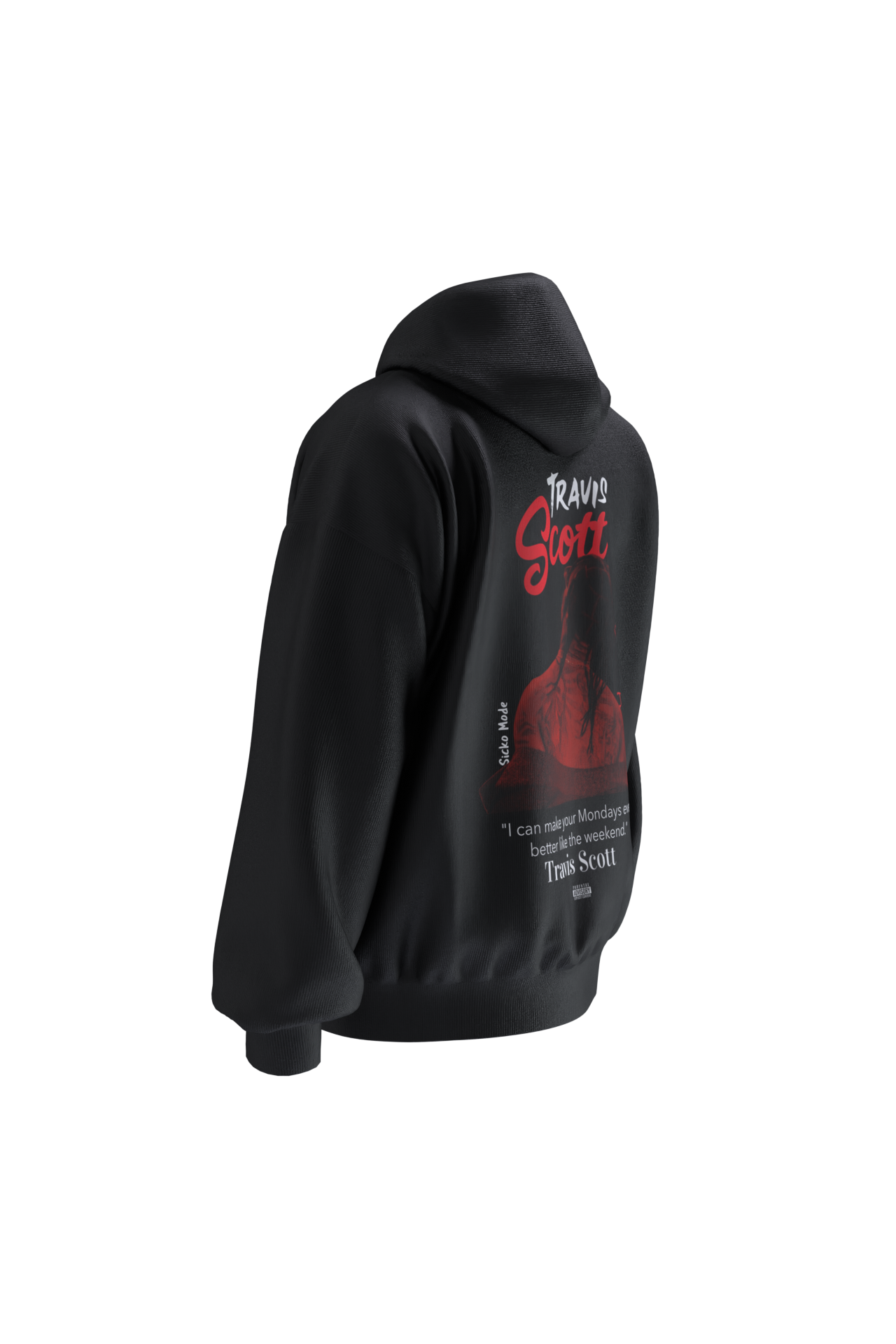 Travis Scott Oversized Hoodie 3 Black OneCloth