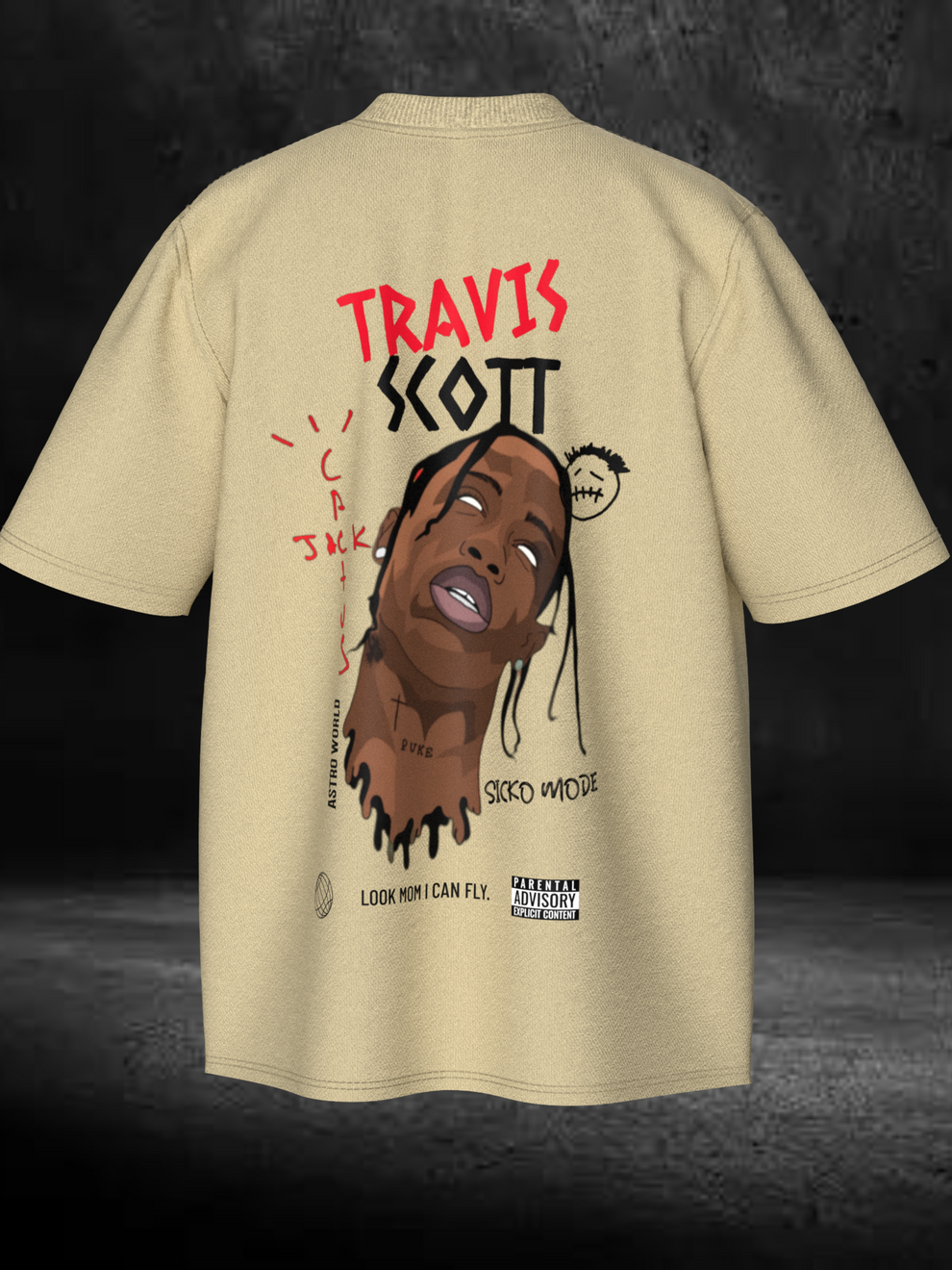 travis scott khaki t shirt