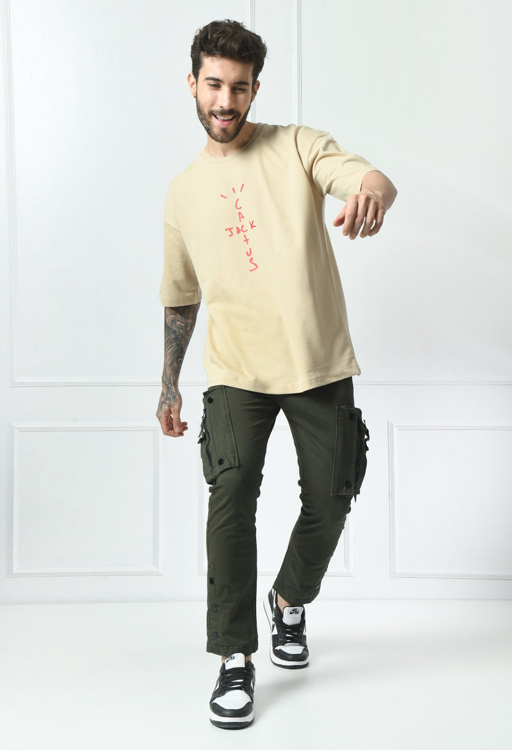 Travis Scott Oversized T-shirt - Beige