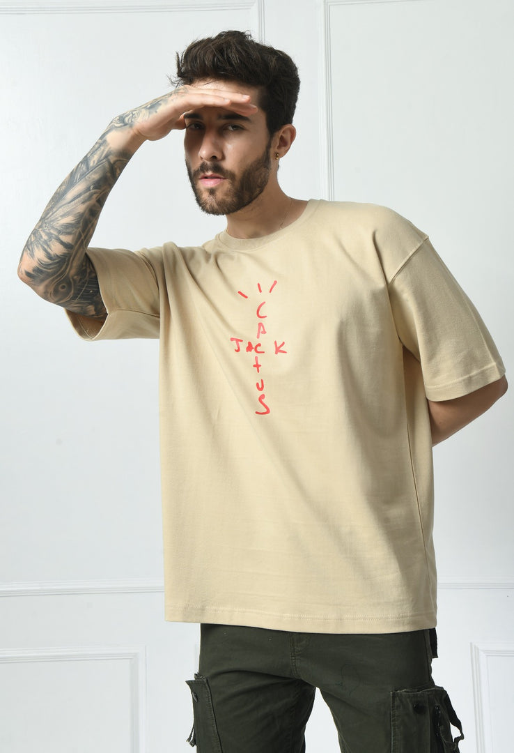 Travis Scott Oversized T-shirt - Beige