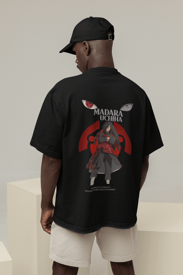 Madara Uchiha Naruto Oversized T-shirt - Black - OneCloth