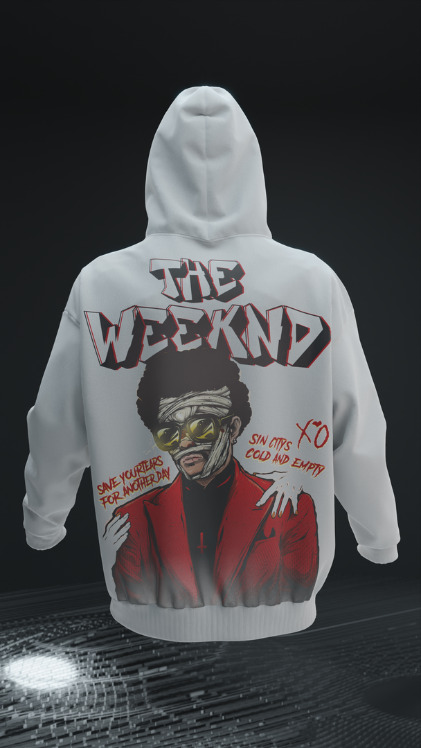 The weeknd white hoodie hotsell