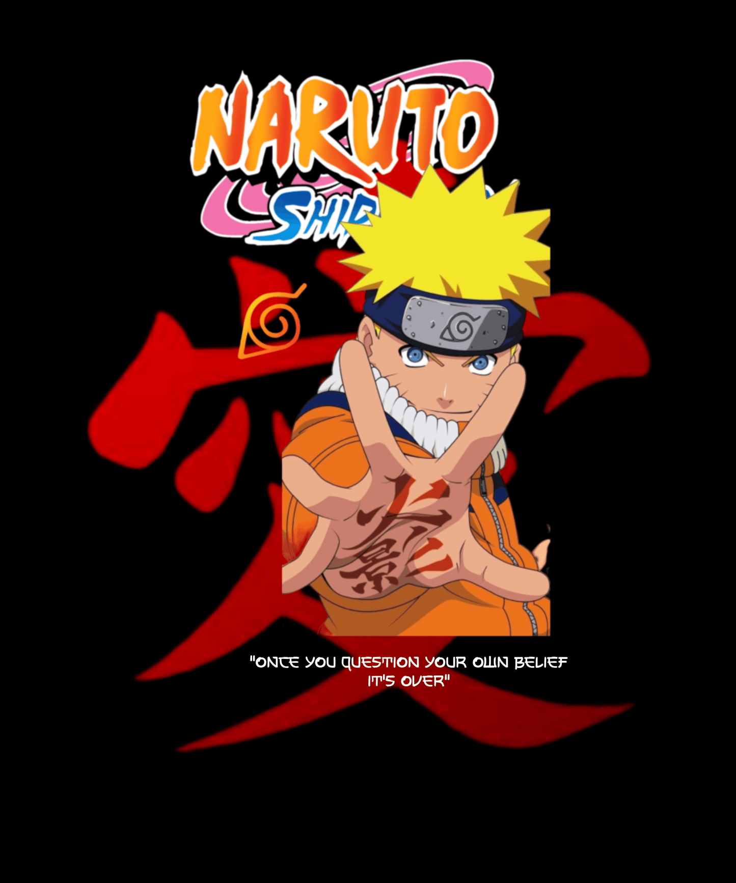 Naruto Oversized T shirt Black