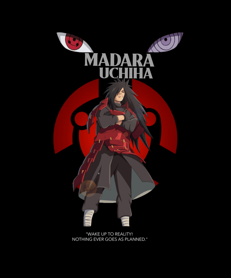 Madara Uchiha Naruto Oversized T-shirt - Black - OneCloth