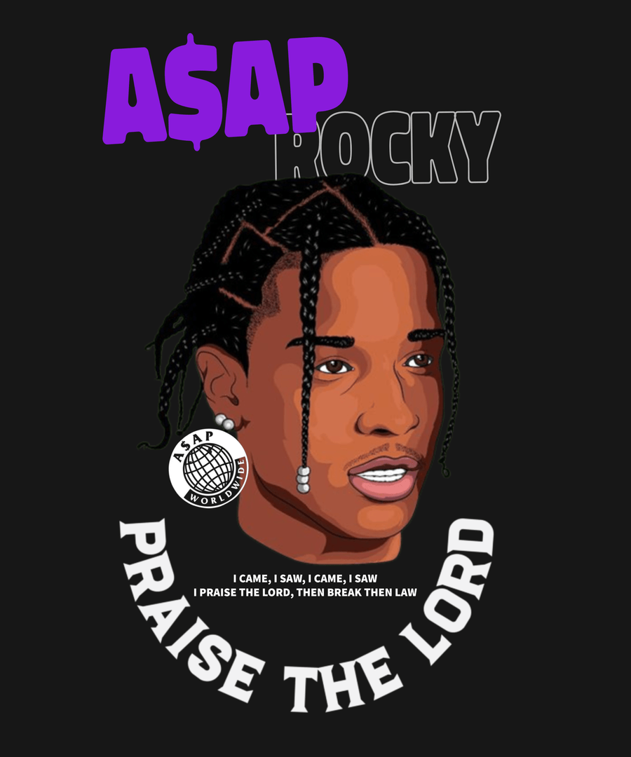 ASAP Rocky Oversized T-shirt - Black - OneCloth