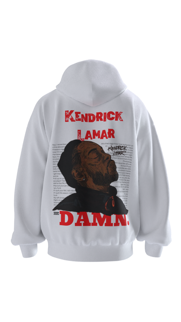 kendrick lamar Damn Oversized Hoodie - White