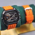 Load image into Gallery viewer, Silicone strap chronograph watch for men with sporty design and multi-dial display