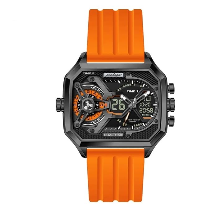 Premium silicone strap chronograph watch with multi-function dial and modern sporty look